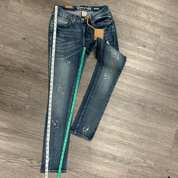 Project Indigo Skinny Jeans Women's Size 2 Distressed Mid Rise Stretch Blue Pant - Picture 5 of 9